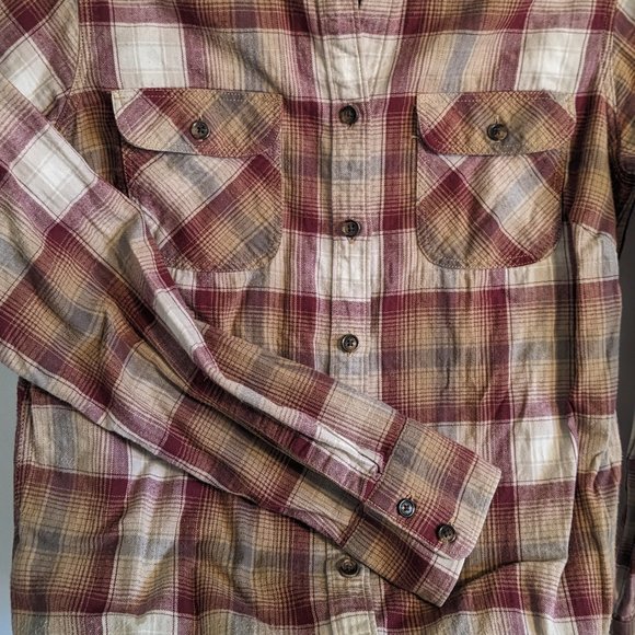 Eddie Bauer Flannel Button-up in Plum, XS - Picture 3 of 7